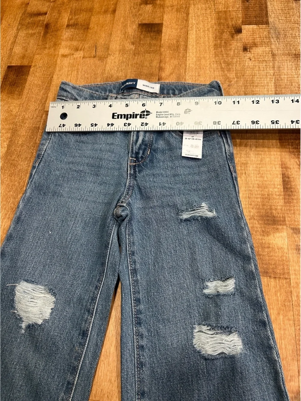 Old Navy girls Kids Wide Leg Distressed Denim Jeans 4T